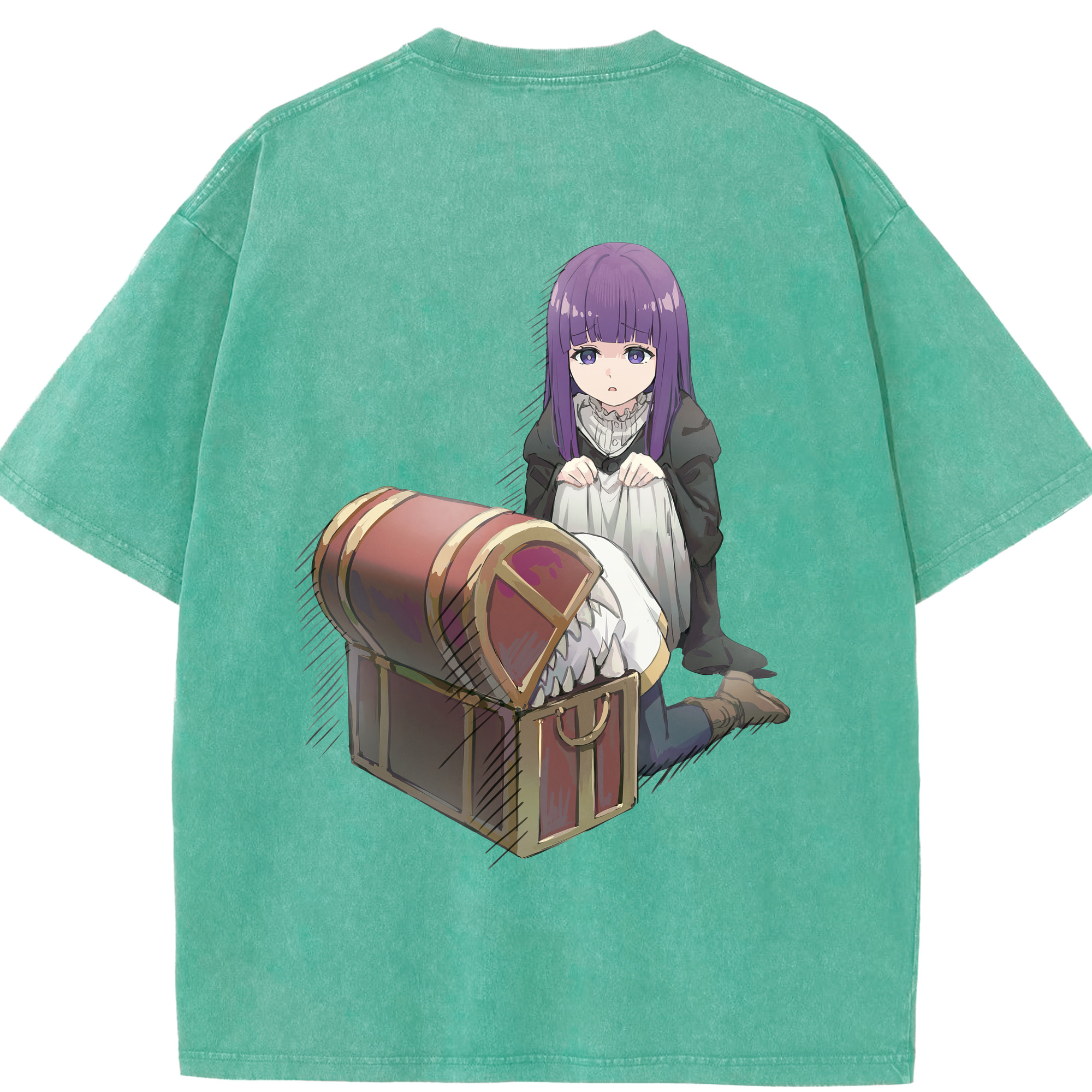 （画像用） 葬送のフリーレン Frieren 綿100% ヴィンテージ風 半袖Tシャツ（背面プリント）